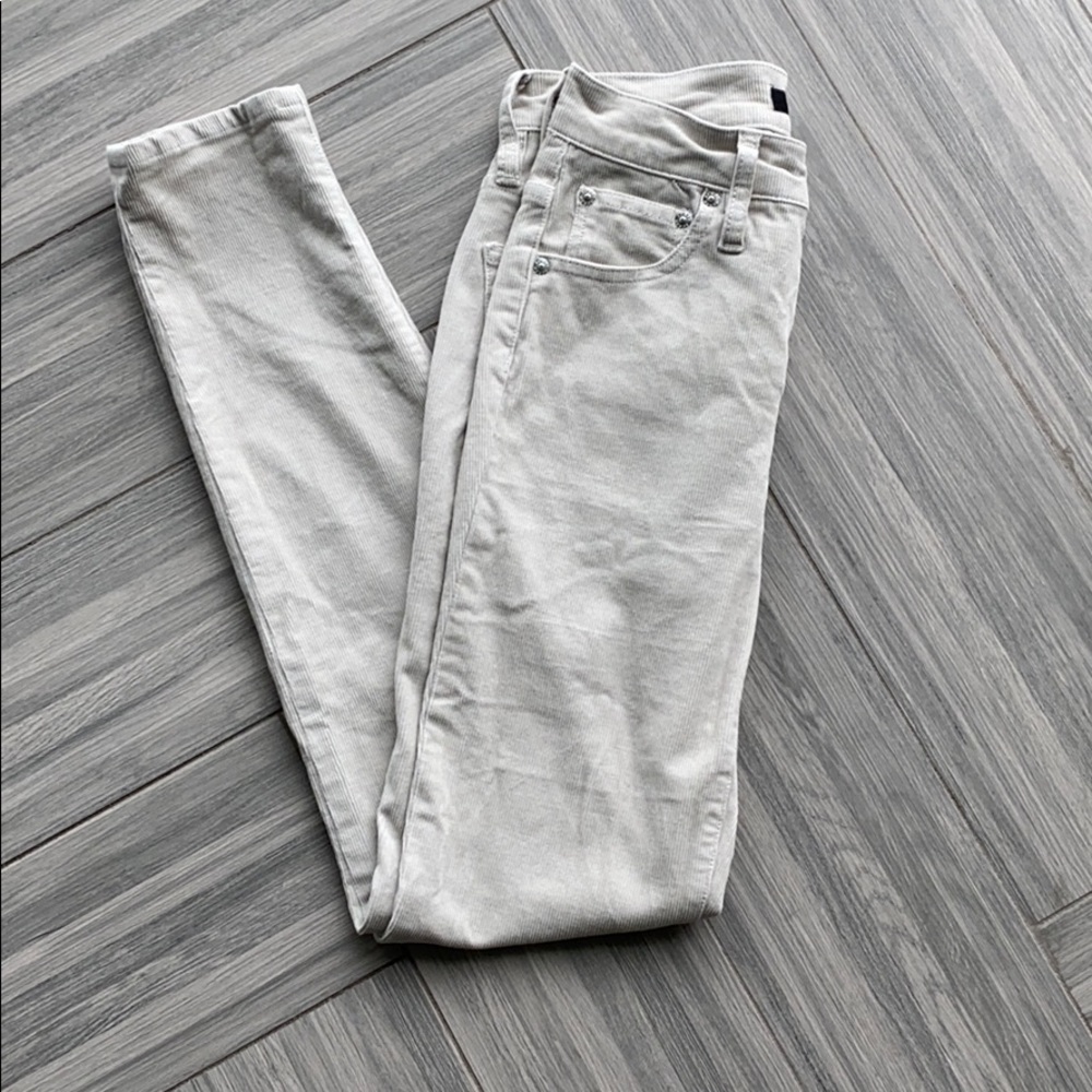 J. Crew cream corduroy 9” high rise pants